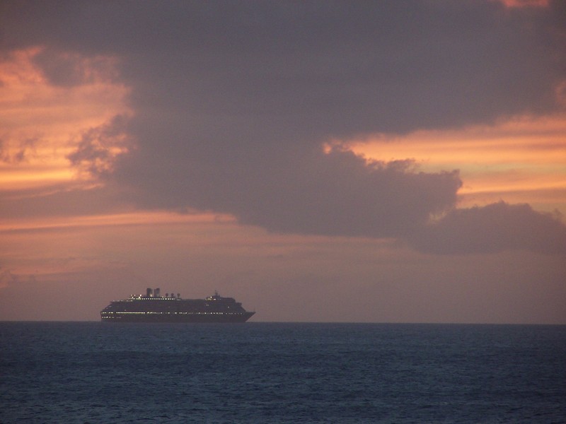 closeup of cruise ship