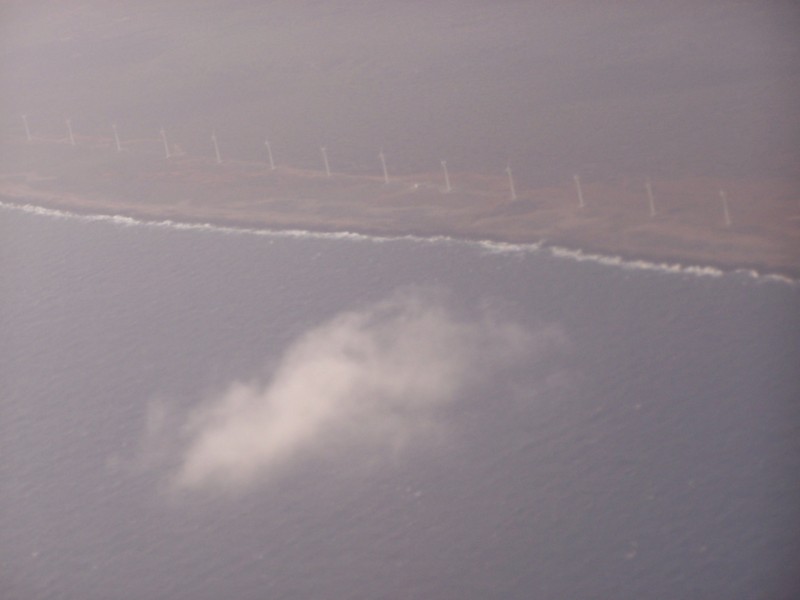 Power generating windmills on the North shore of Curacao