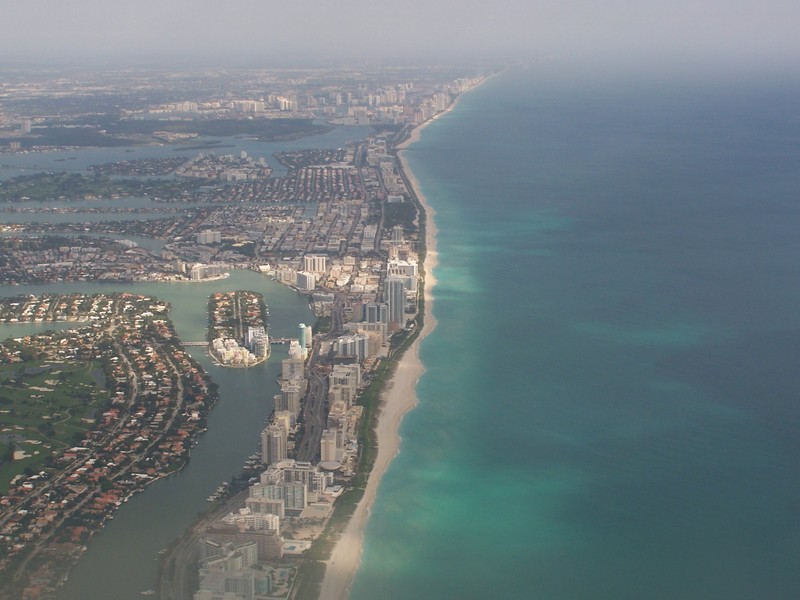 Aerial shot near Miami