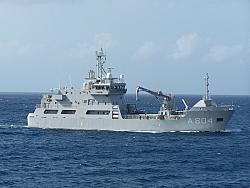 closeup of Navy ship