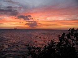 Cruise ship at sunset, as seen from PJ2T
