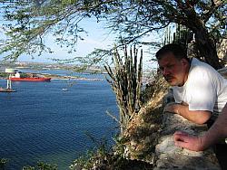 Chad WE9V checks out the view from Fort Nassau